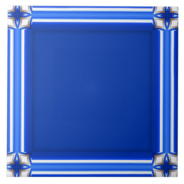 Decorative Blue Frame Tile (Front)