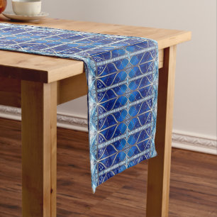 Decorative Blue Holiday Table Runner