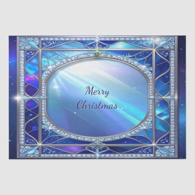 Decorative Blue Tissue Paper (Front)