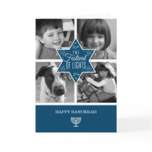 Decorative Blue Typography Star of David Hanukkah