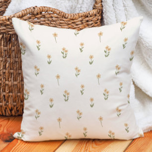Decorative Boho Ditsy Floral Cottagecore Beige Cushion