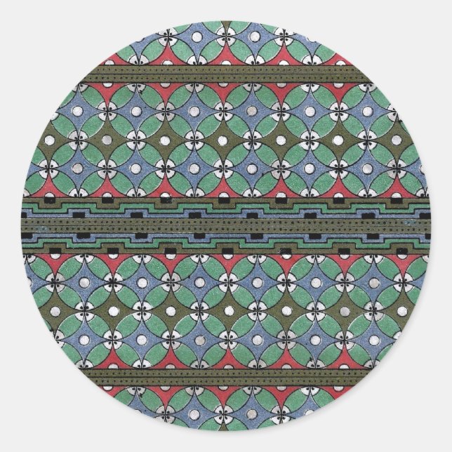 Decorative Border Design ( Owen Jones ) Classic Round Sticker (Front)