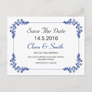 Decorative border Save the Date card