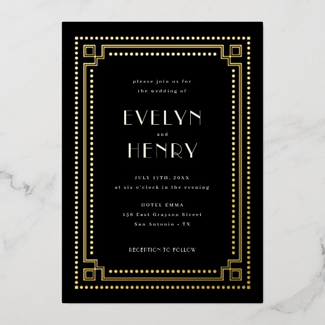 Decorative Border Wedding Invitation (Front)