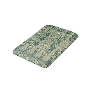 Decorative Botanical Art Nouveau Pattern Bath Mat