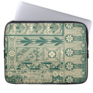 Decorative Botanical Art Nouveau Pattern Laptop Sleeve