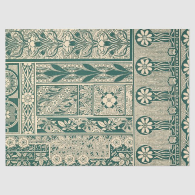 Decorative Botanical Art Nouveau Pattern Tissue Paper (Front)