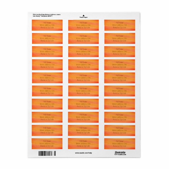 Decorative Bright Orange (Full Sheet)