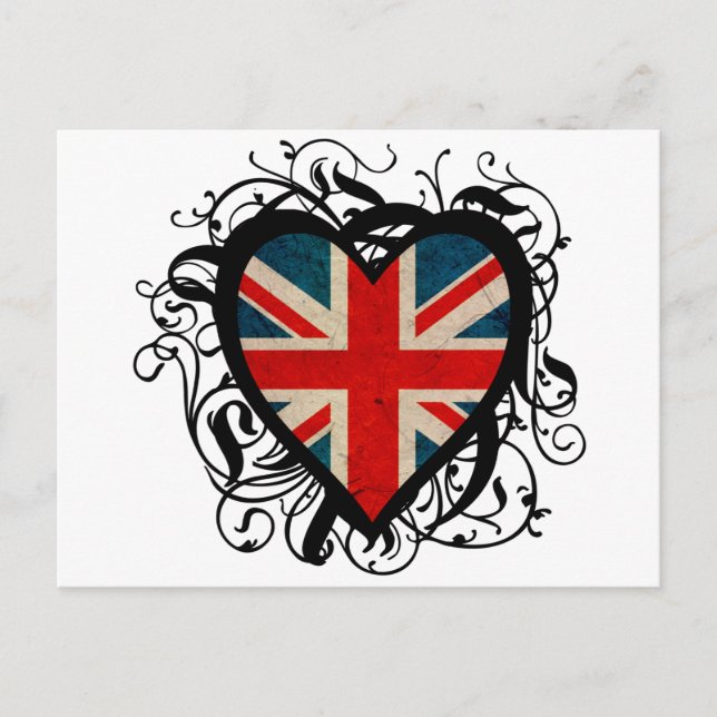 Decorative British Heart Postcard (Front)