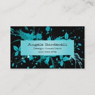 Decorative Business Card Grunge Floral Background