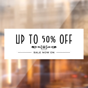 Decorative Business Discount Window Cling