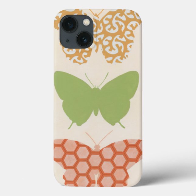 Decorative Butterfly Patterns on Cream Background Case-Mate iPhone Case (Back)