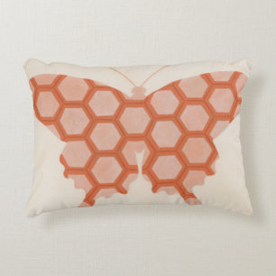 Decorative Butterfly Patterns on Cream Background Decorative Cushion