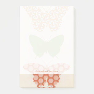 Decorative Butterfly Patterns on Cream Background Post-it Notes