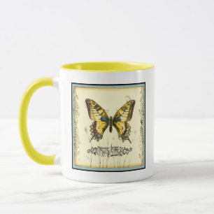 Decorative Butterfly with Wildflowers Mug