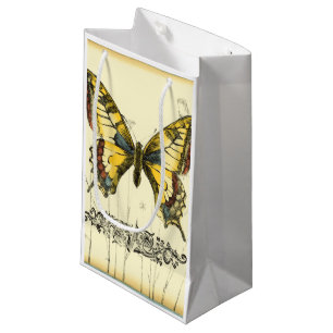 Decorative Butterfly with Wildflowers Small Gift Bag
