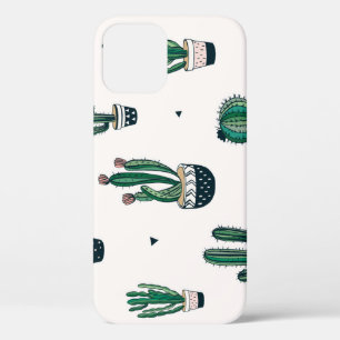 Decorative Cacti Succulents Seamless Pattern iPhone 12 Case