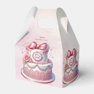 Decorative Cake Pink Bow Favour Box