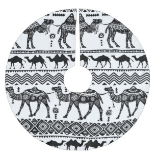 Decorative Camels Seamless Pattern Design Brushed Polyester Tree Skirt