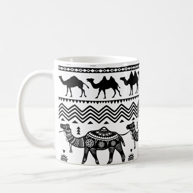 Decorative Camels Seamless Pattern Design Coffee Mug (Left)