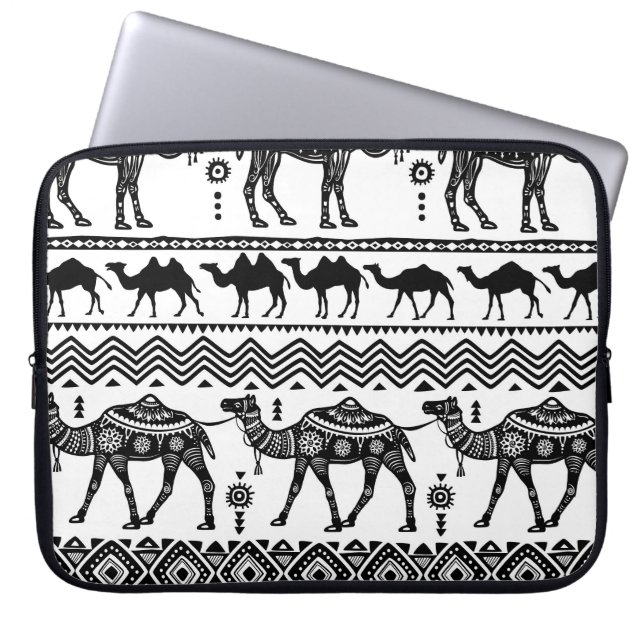 Decorative Camels Seamless Pattern Design Laptop Sleeve (Front)