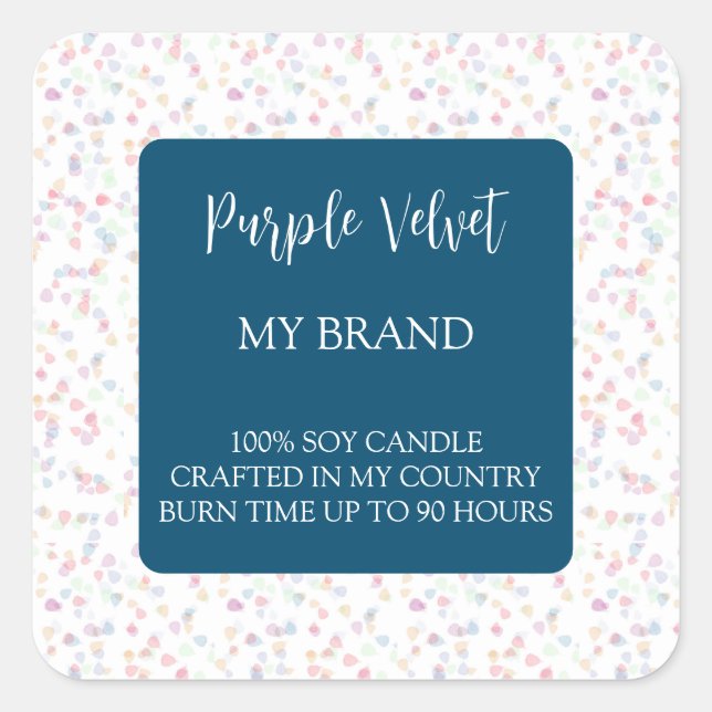 Decorative Candle Label Square Sticker (Front)