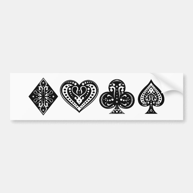 Decorative Card Suite Bumper Sticker (Front)