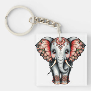 Decorative Cartoon Elephant Key Ring