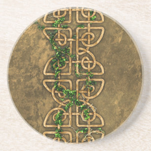 Decorative Celtic Knots With Ivy Coaster