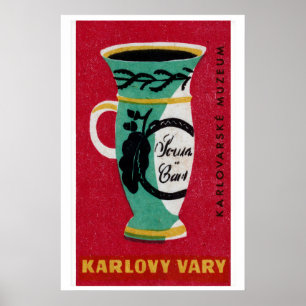 Decorative Ceramic Mug Matchbox Art Print, Czech Poster