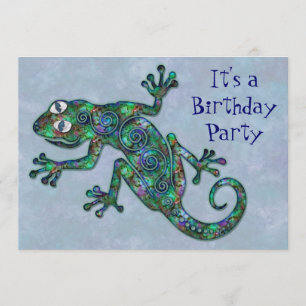 Decorative Chameleon Birthday Party Invitation
