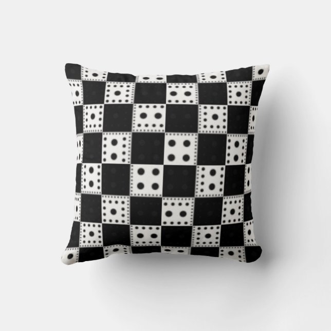 Decorative Chequerboard Design Cushion (Back)