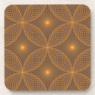 Decorative, chic, abstract mandala style pattern coaster