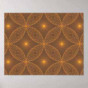 Decorative, chic, abstract mandala style pattern poster