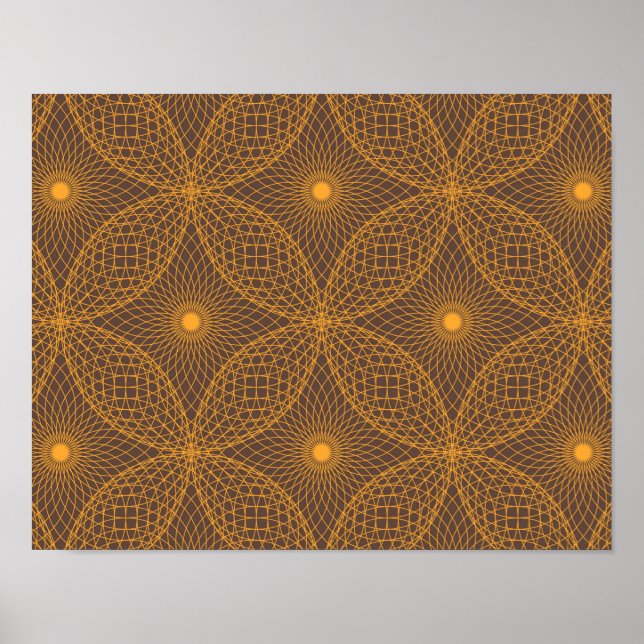 Decorative, chic, abstract mandala style pattern poster (Front)