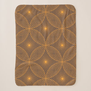Decorative, chic, abstract mandala style pattern sherpa blanket
