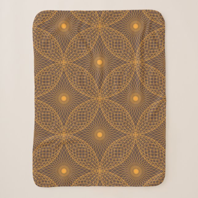 Decorative, chic, abstract mandala style pattern sherpa blanket (Front)