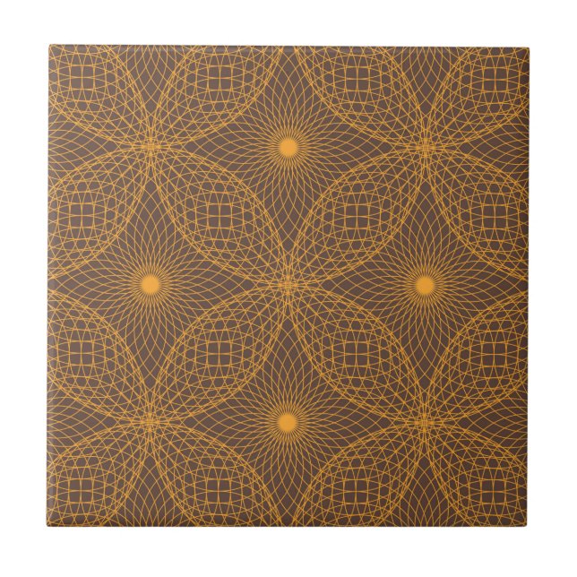 Decorative, chic, abstract mandala style pattern tile (Front)