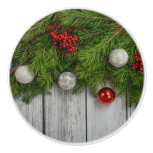 Decorative Christmas Backdrop Ceramic Knob
