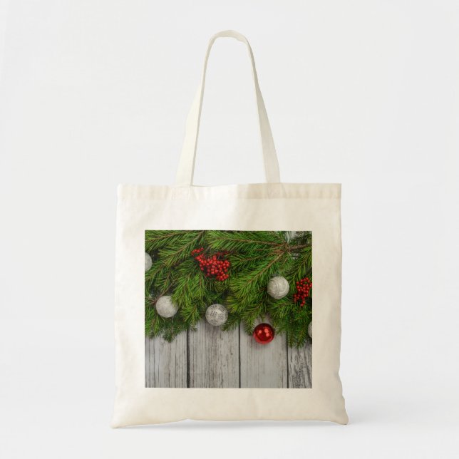 Decorative Christmas Backdrop Tote Bag (Front)