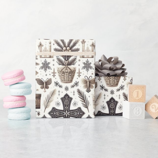 Decorative Christmas Decor Oranament  Wrapping Paper (Baby Shower)