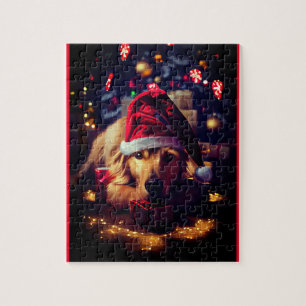 Decorative Christmas Dog Jigsaw Puzzle