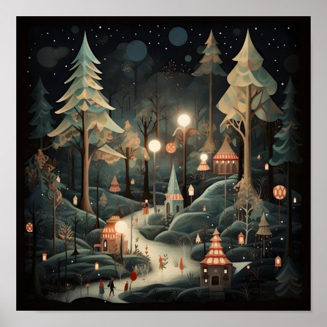 Decorative Christmas forest  Poster (Front)
