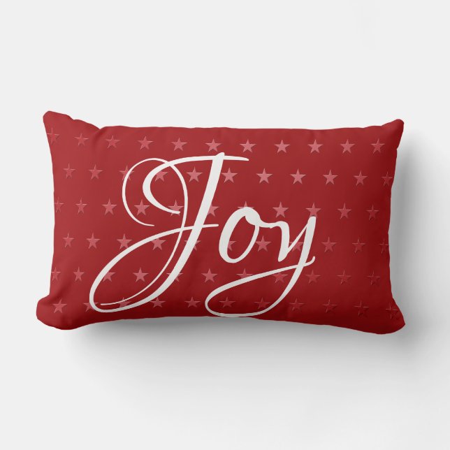 Decorative Christmas Joy Holiday Lumbar Cushion (Front)
