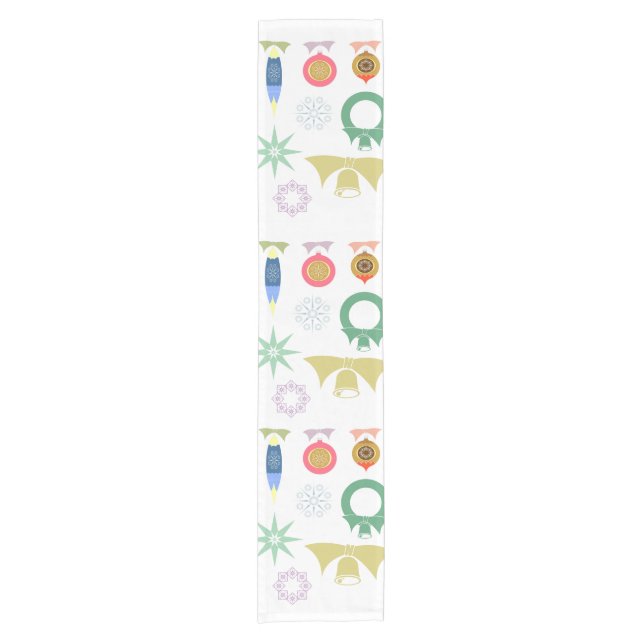 Decorative Christmas Ornaments Short Table Runner (Front)
