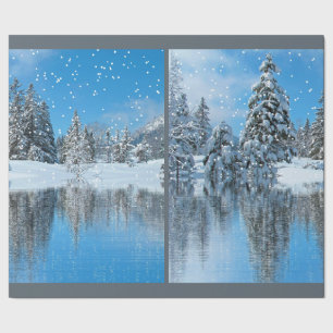 Decorative Christmas Ornaments with Snow Wrapping Paper