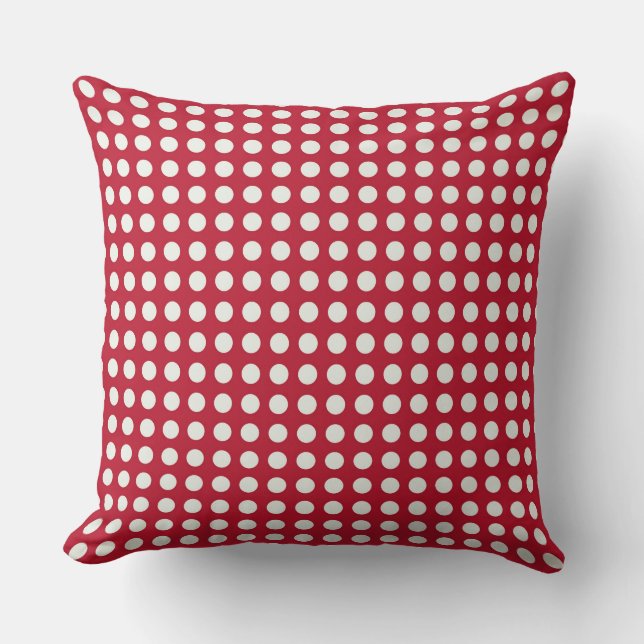 Decorative Christmas Polka Dots Background Red Cushion (Front)