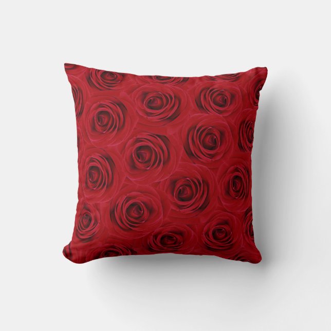 Decorative Christmas Roses Cushion (Front)