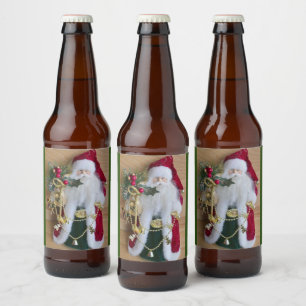 DECORATIVE CHRISTMAS SANTA BEER BOTTLE LABEL