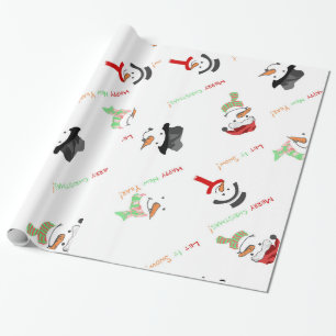 Decorative Christmas Santa Cluas Elegant in White Wrapping Paper